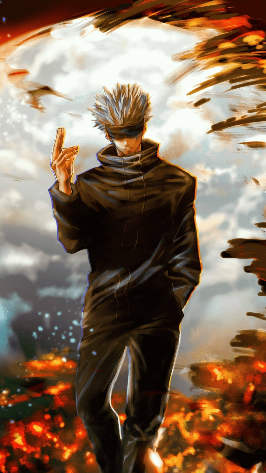 Таємничий фанарт Сатору Годжо Jujutsu Kaisen на телефон Шпалери