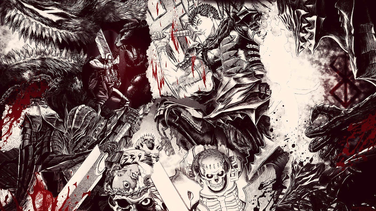 Темний графіті-арт Berserk Manga Шпалери