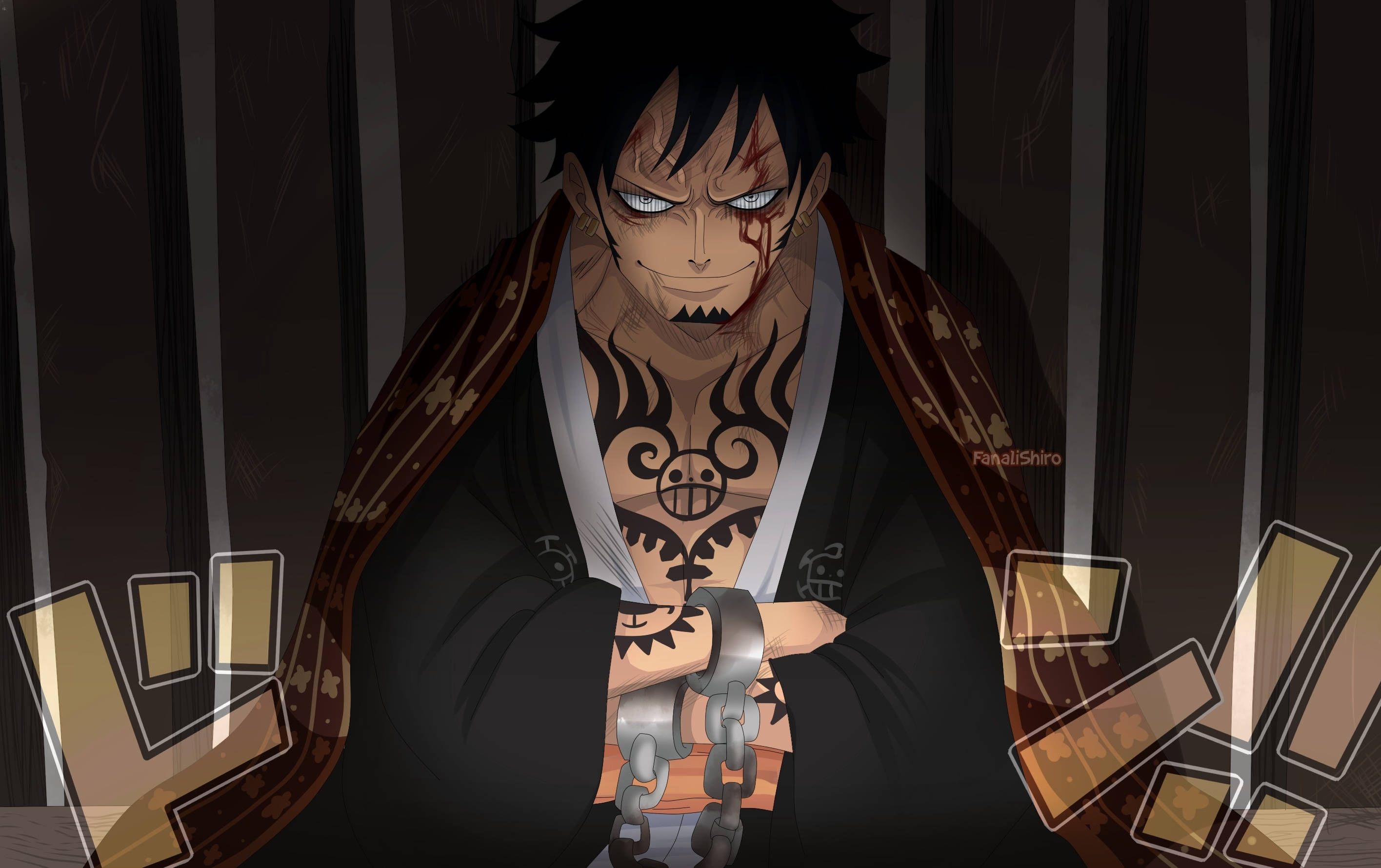 Трафальгар Арт One Piece для робочого стола Шпалери