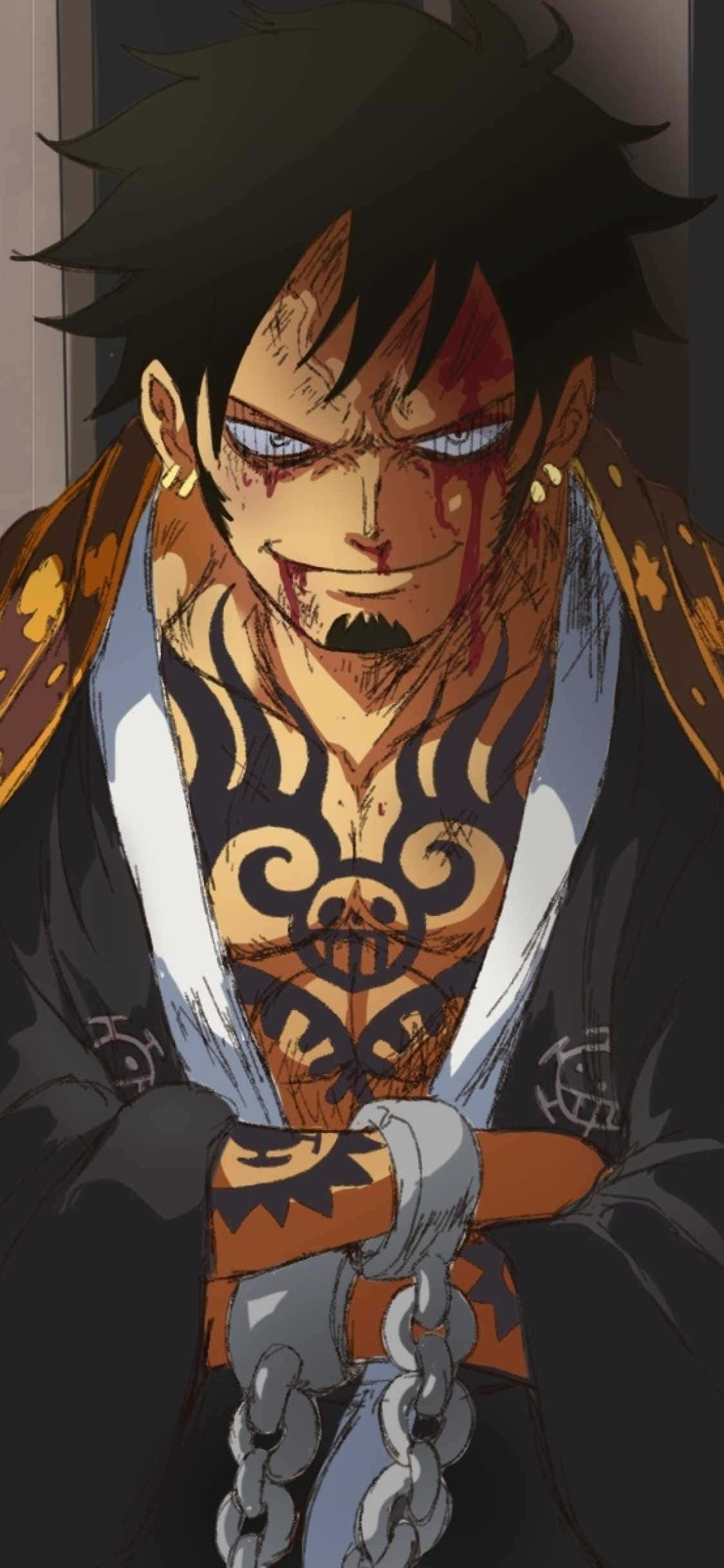 Trafalgar D Water Law One Piece Lock Screen Anime Шпалери