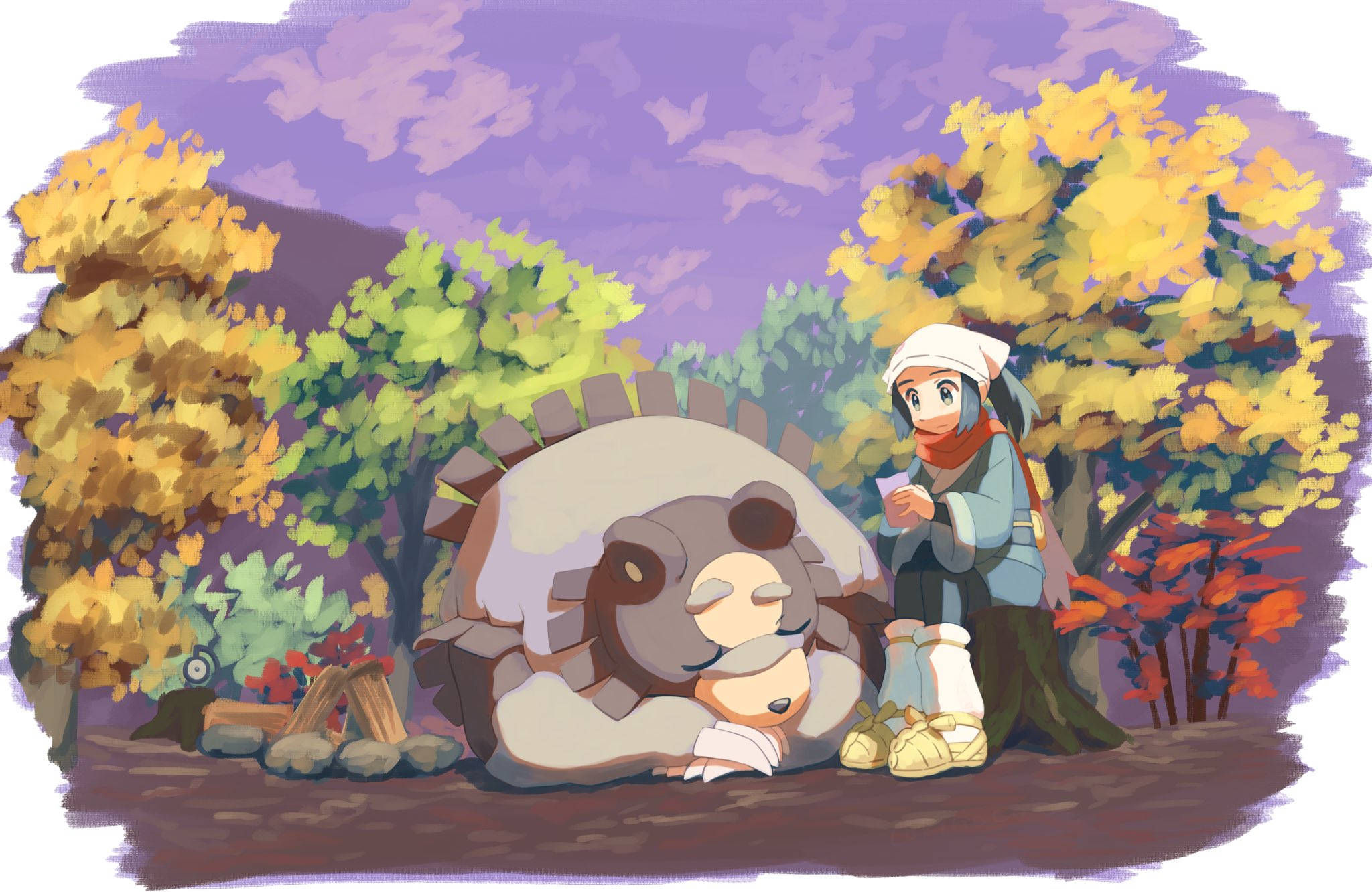 Урсалуна та Акарі Pokémon Legends Arceus Шпалери