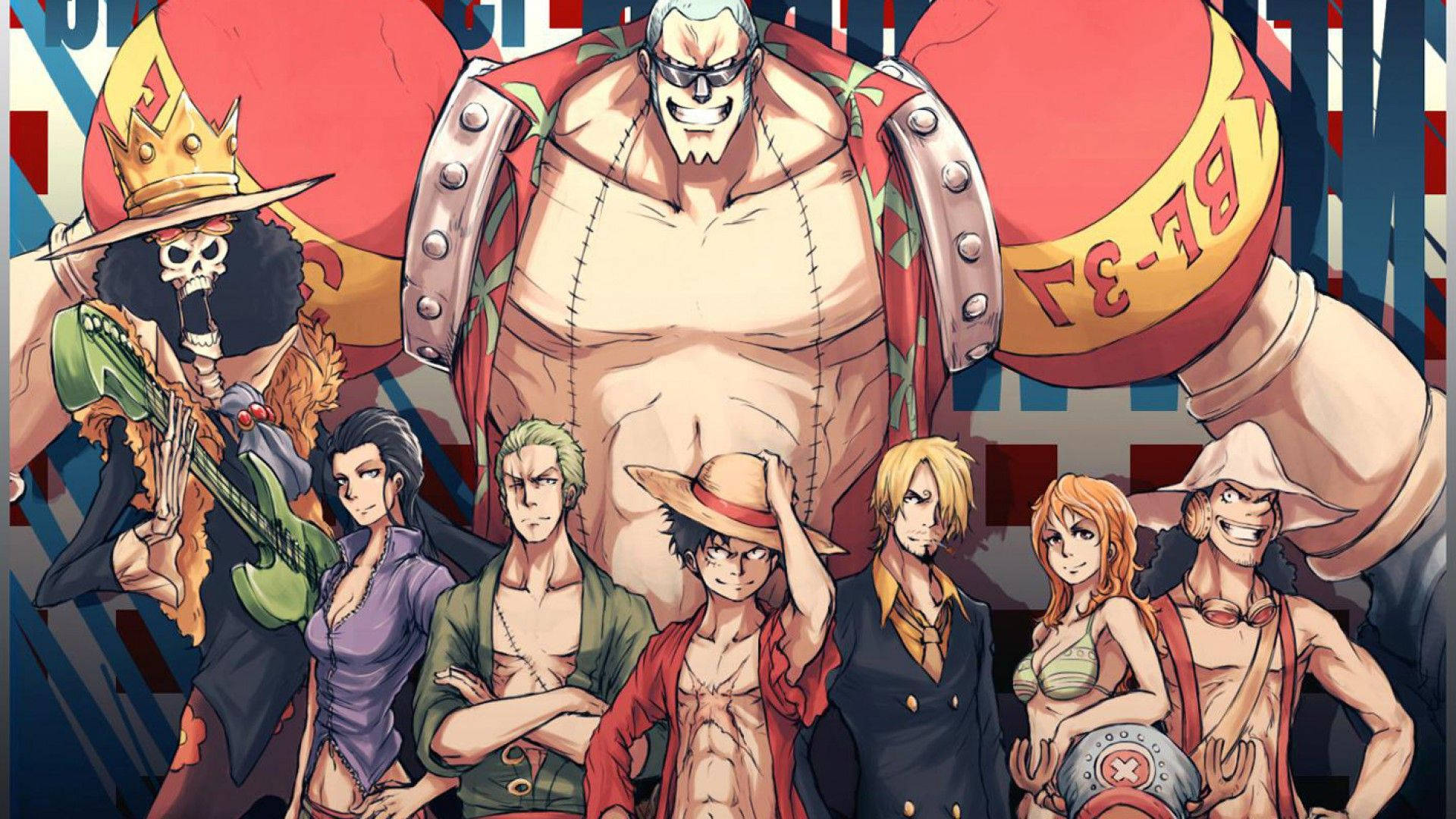 Чудовий фан-арт команди Солом'яного капелюха у шпалерах One Piece