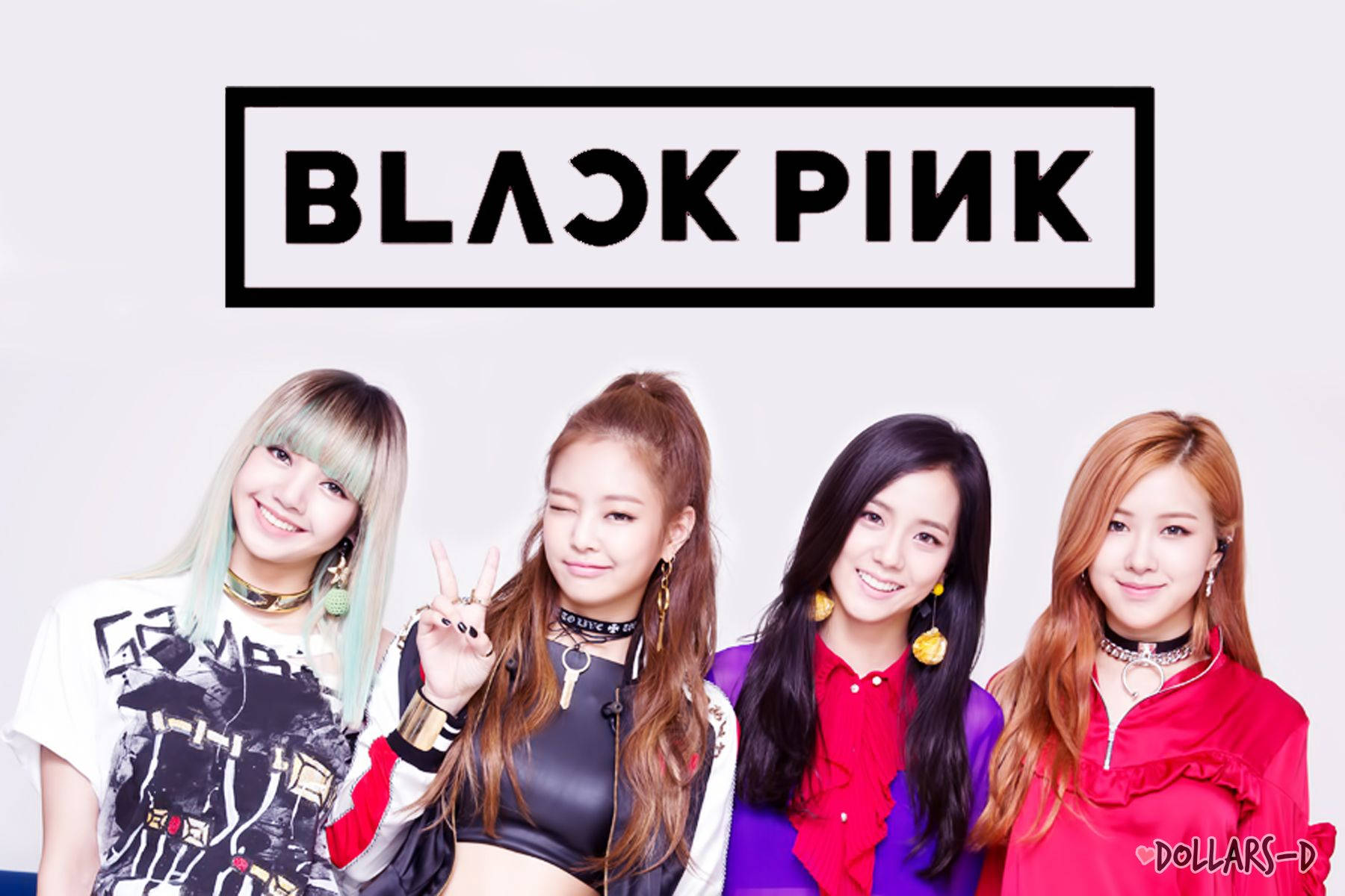 Шпалери, де учасниці Blackpink схилилися на білому тлі