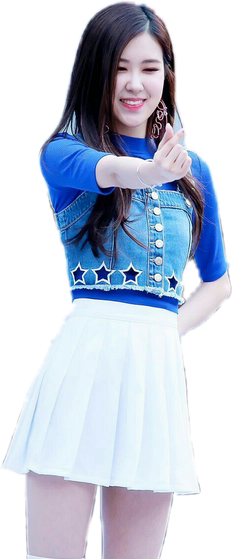Учасниця Blackpink у синій джинсовій куртці та білій спідниці Шпалери