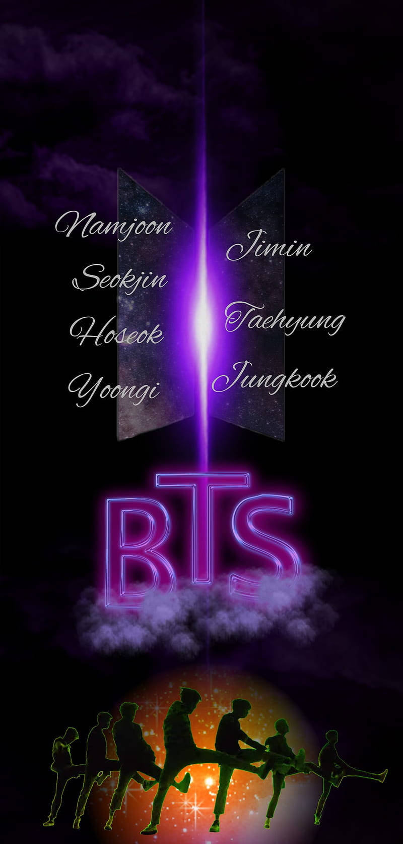 Фан-арт шпалери з логотипом BTS