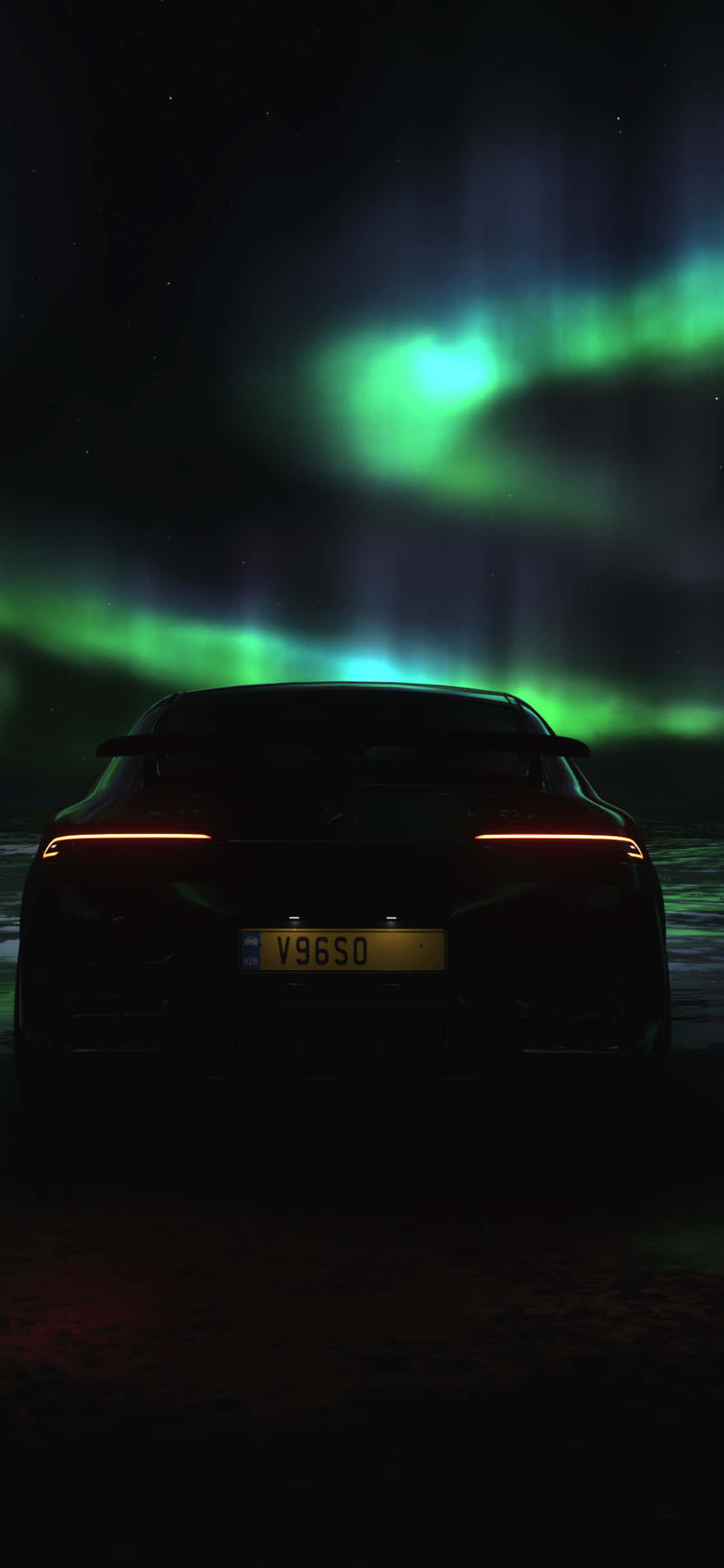 iPhone X Amg Gt-r фон и Северное сияние Шпалери