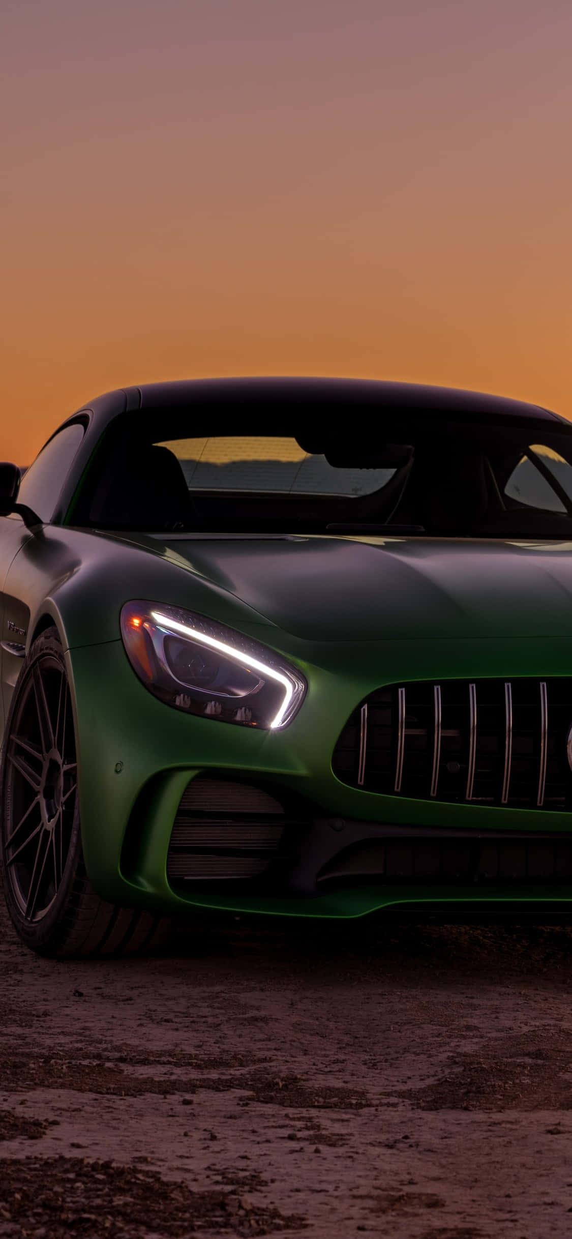 iPhone X Amg Gt-r Фон Зеленый Mercedez AMG Шпалери
