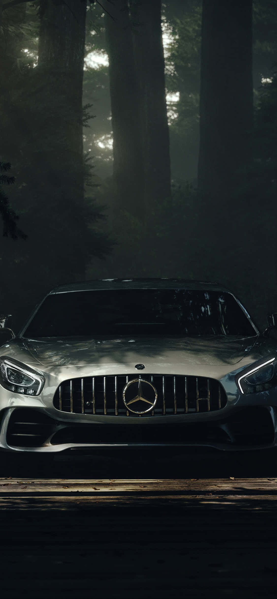 Фон iPhone X AMG GT-R: AMG GT с солнечным лучом Шпалери