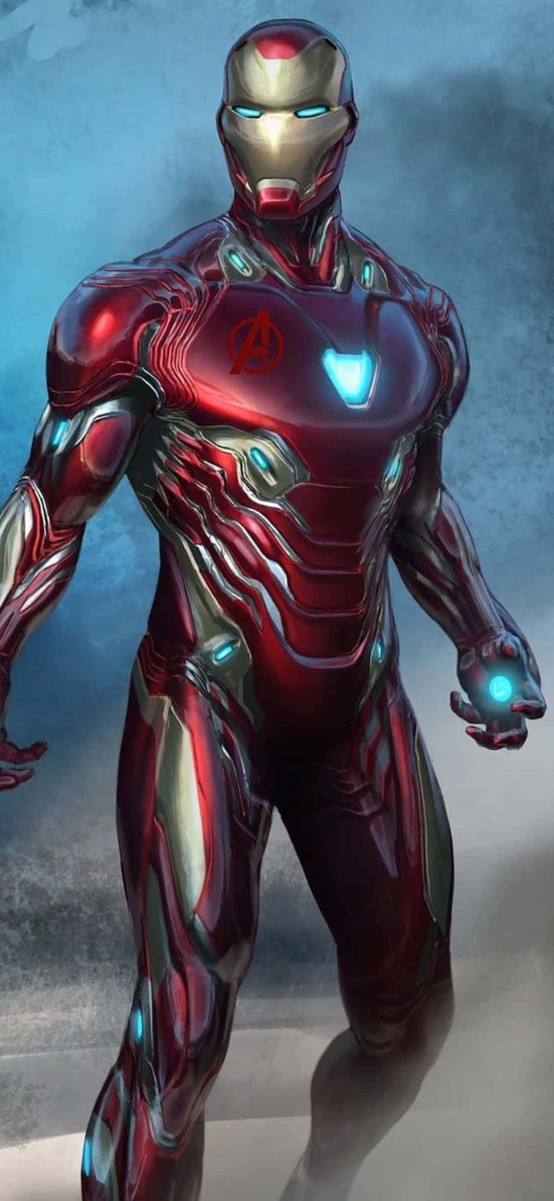 Фон iPhone XS Avengers: Залізный человек в костюме Mark 50 Шпалери