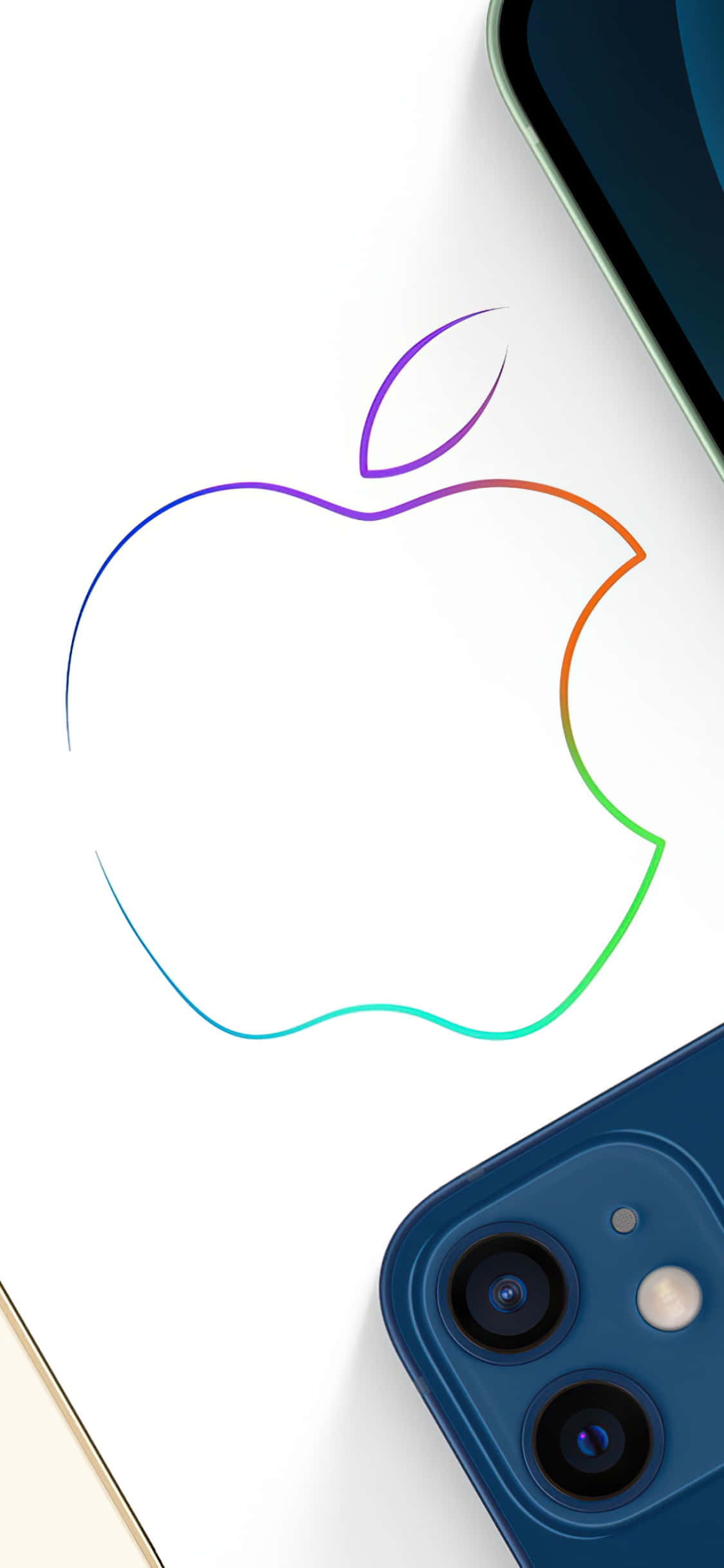iPhone Xs Max Apple фон кольорові контуры Шпалери
