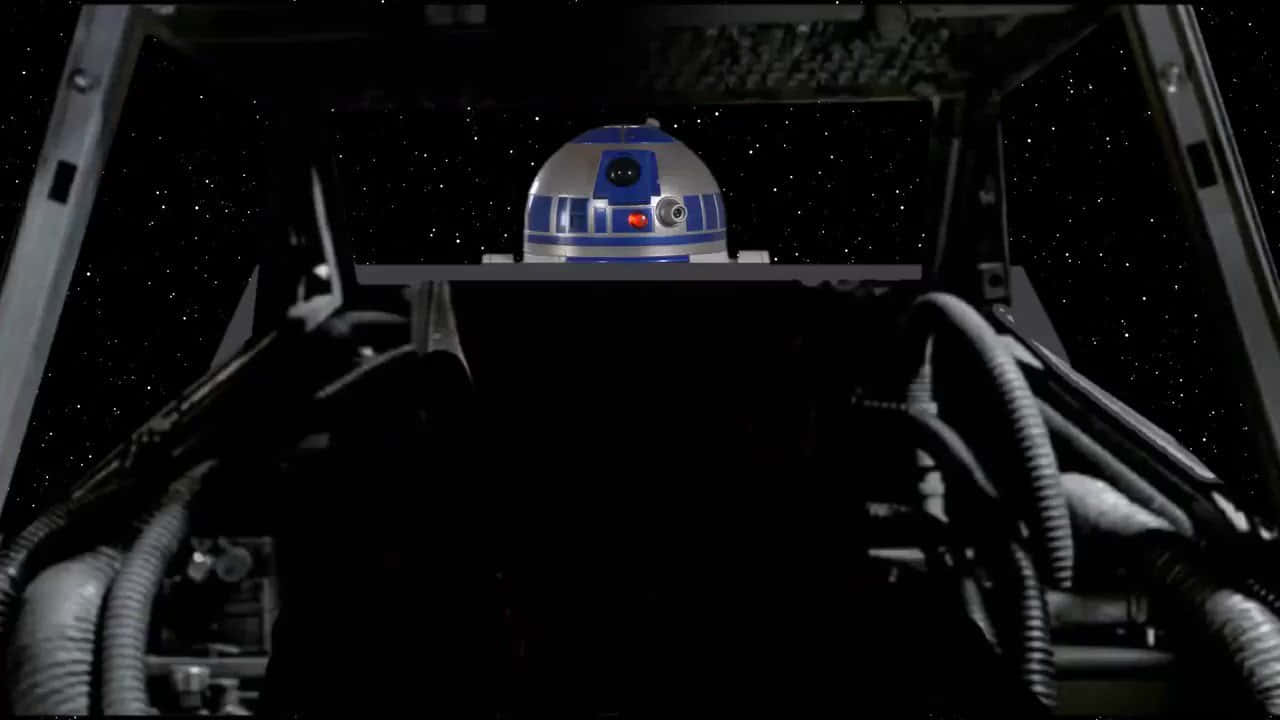 Фон Zoom «Зоряні війни» R2D2 у космосі Шпалери