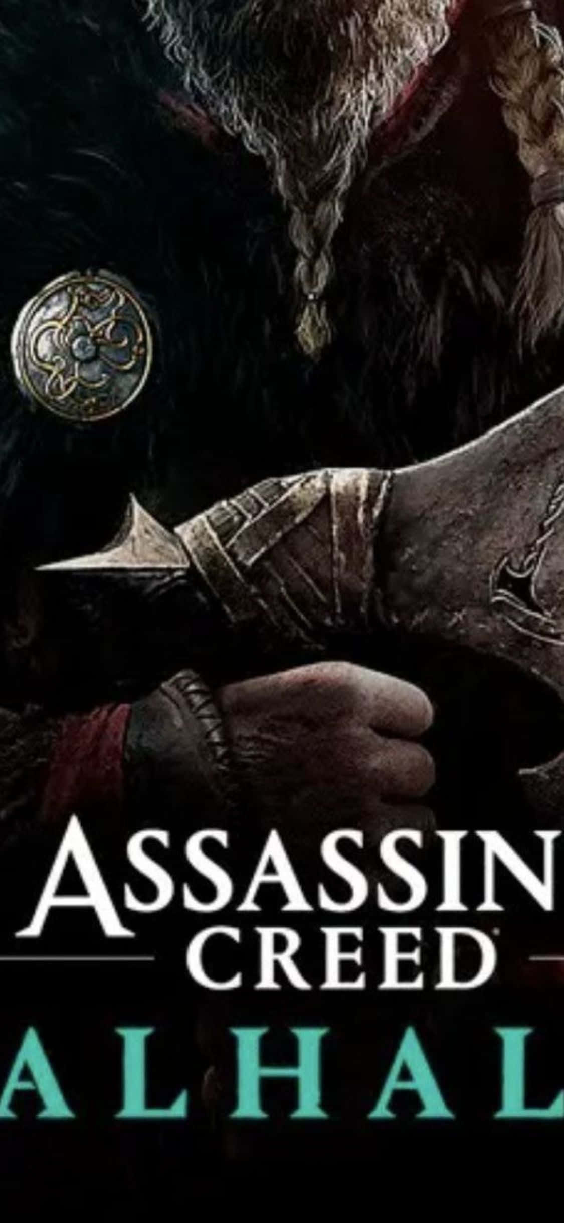 Фон для iPhone XS с постером игры Assassin's Creed Valhalla Шпалери
