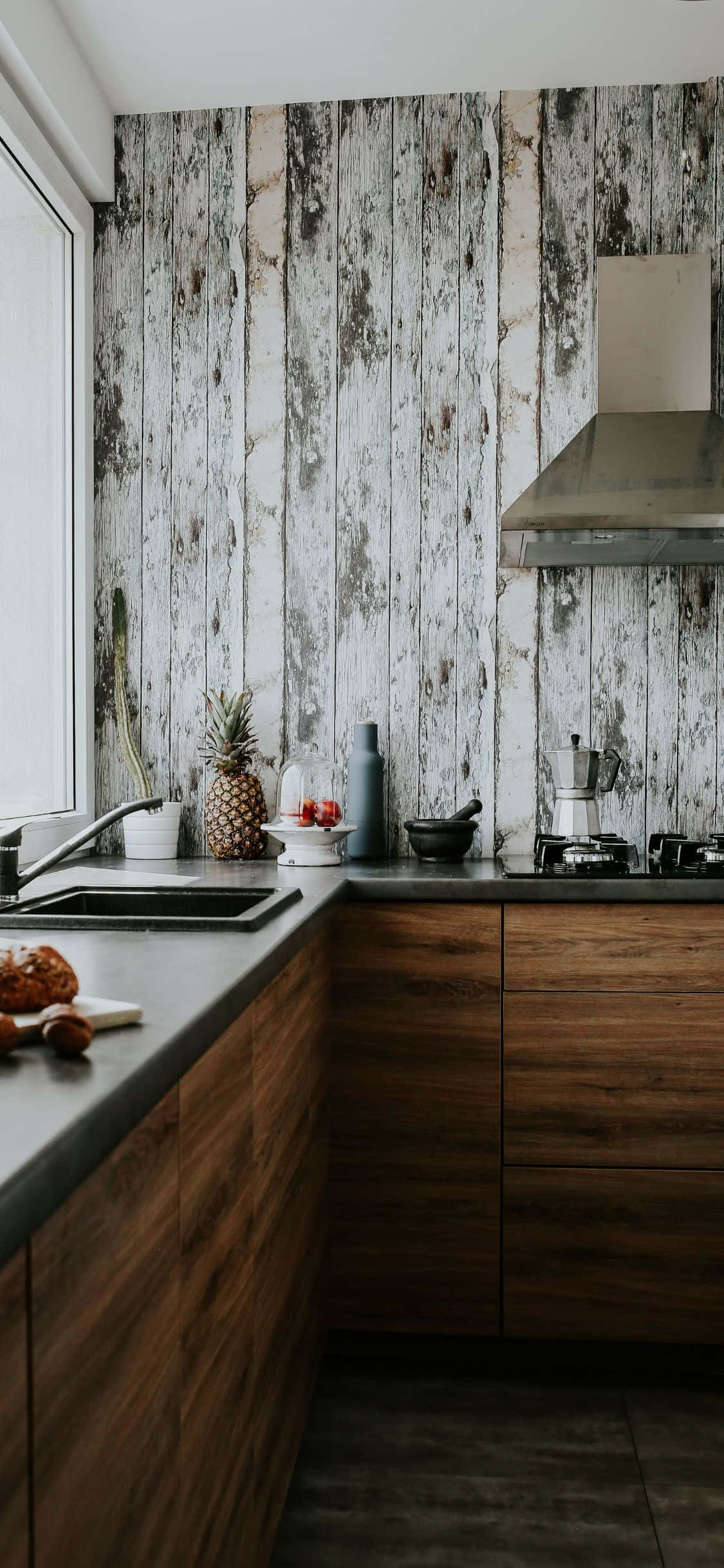 Фон для кухні в стилі рустик для iPhone XS Шпалери