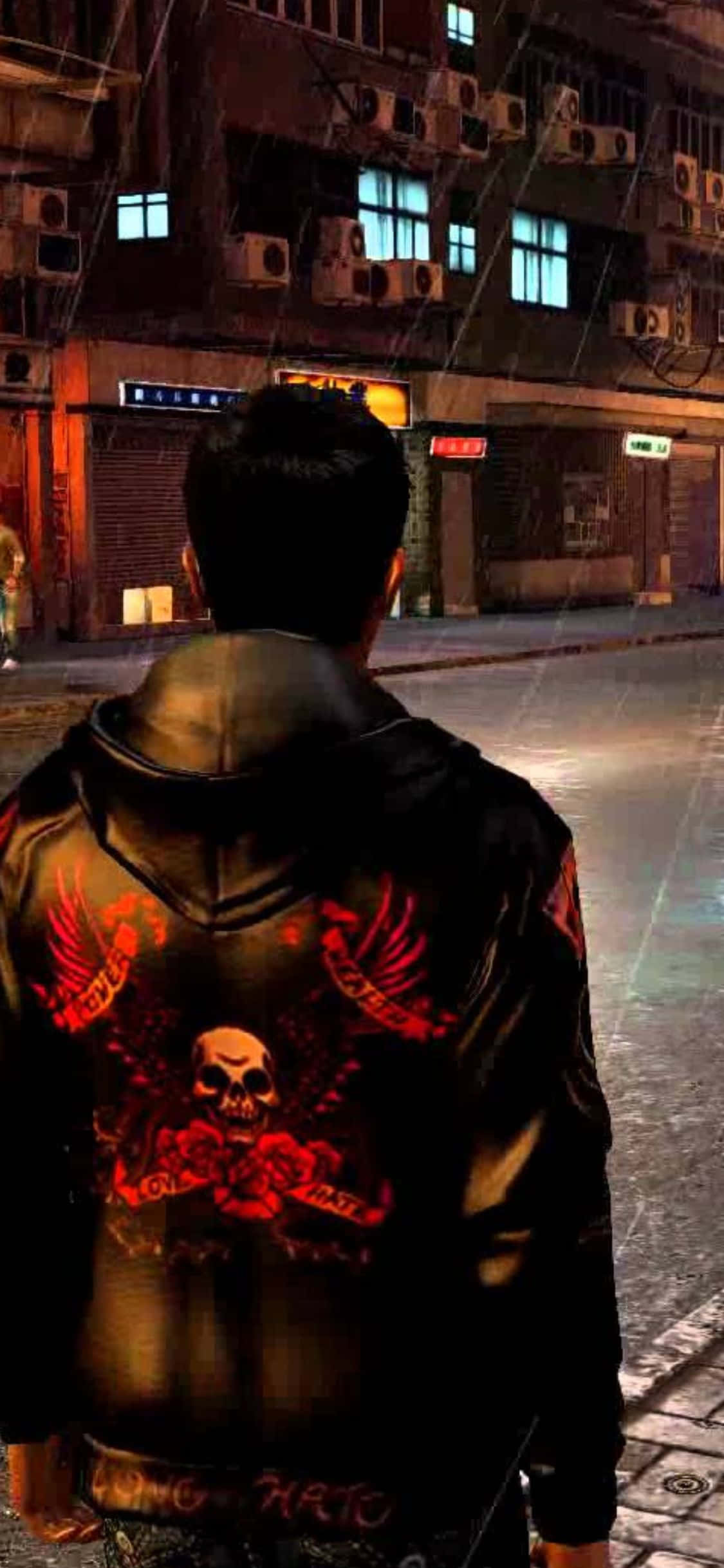 Фон куртки Sleeping Dogs для iPhone XS Шпалери