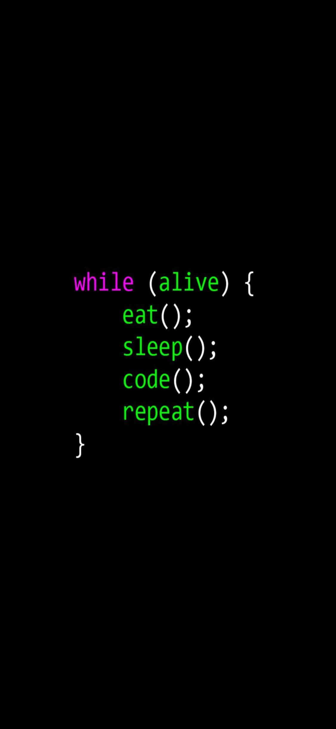 Фон программирования iPhone Xs с цитатой «Alive» Шпалери