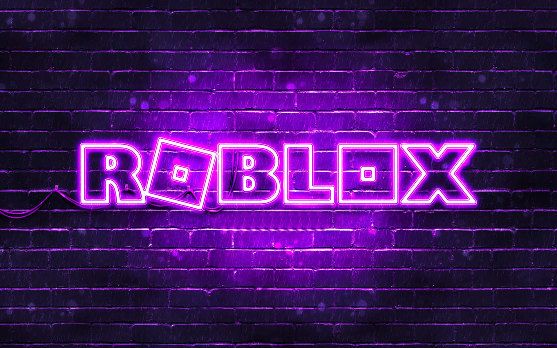 Фіолетовий неоновий логотип Roblox Шпалери
