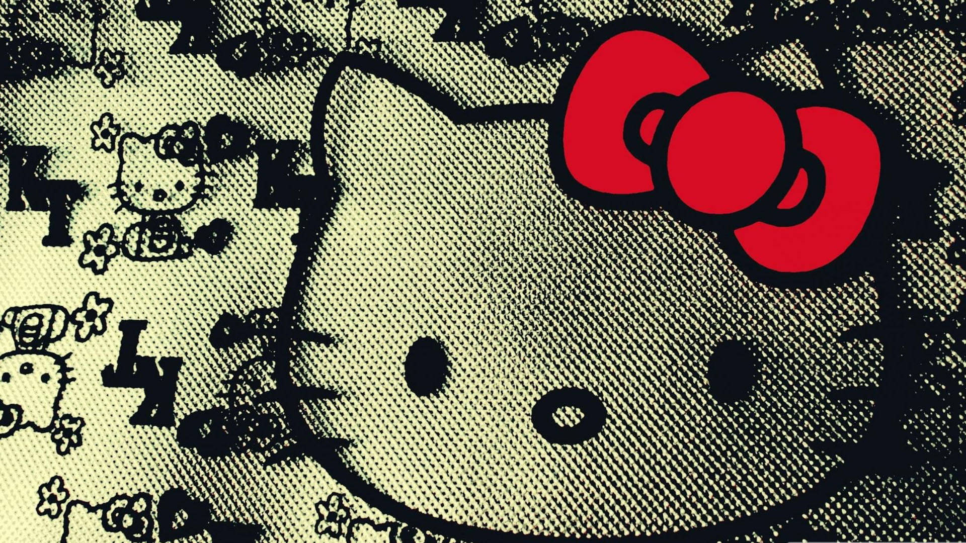 Художній чорний шпалери Hello Kitty Шпалери