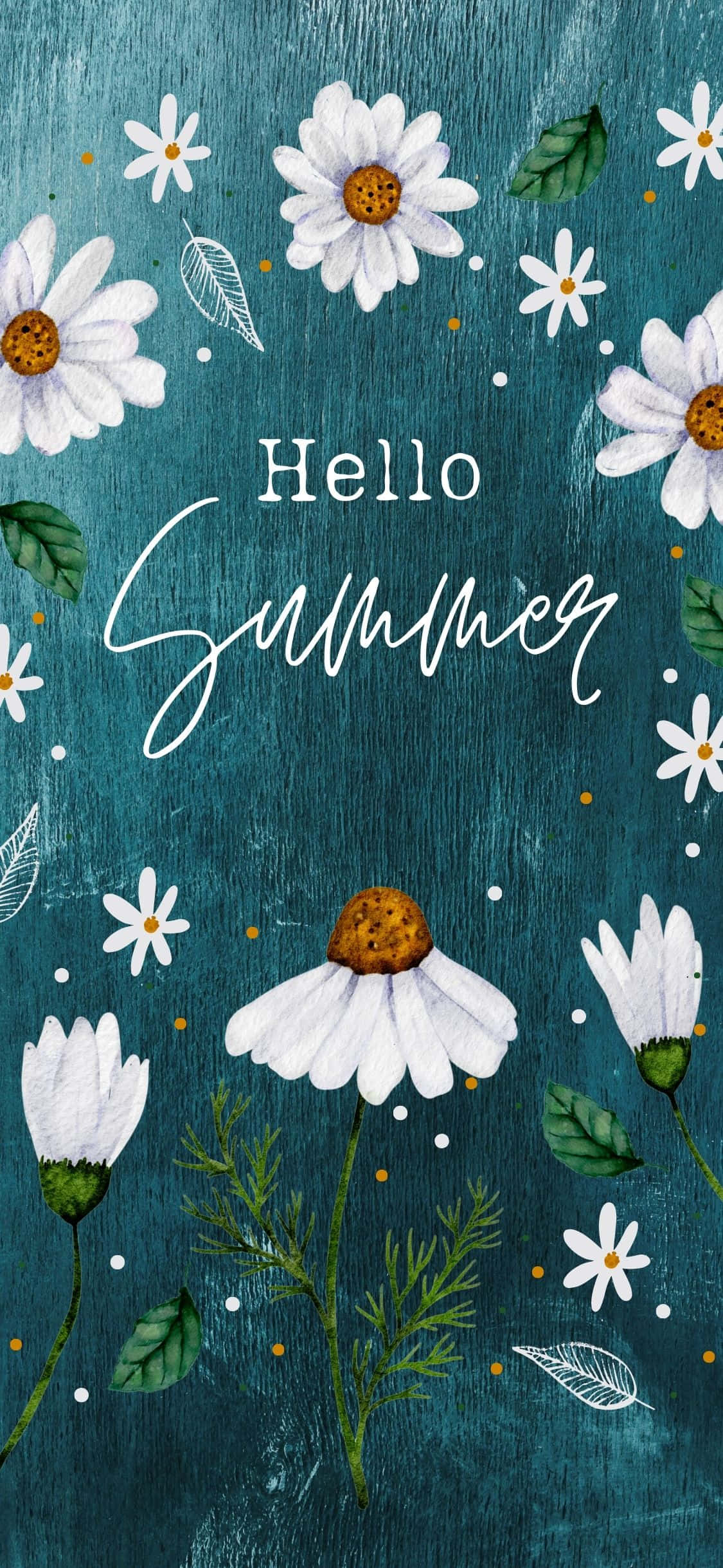Цветочный фон «Hello Summer» для iPhone X Шпалери
