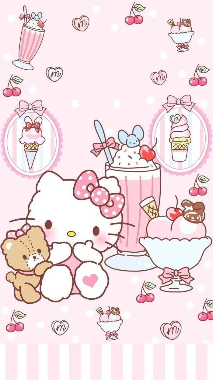 Цукерково-солодка естетика Hello Kitty Шпалери