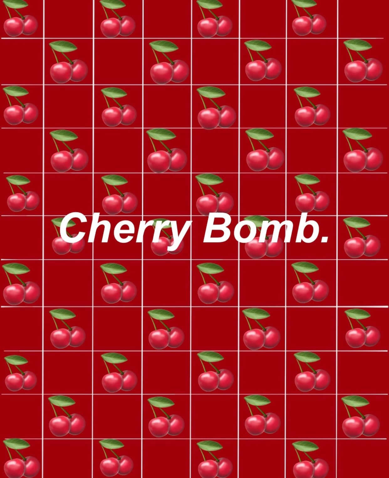Червона мила естетика Cherry Bomb Шпалери