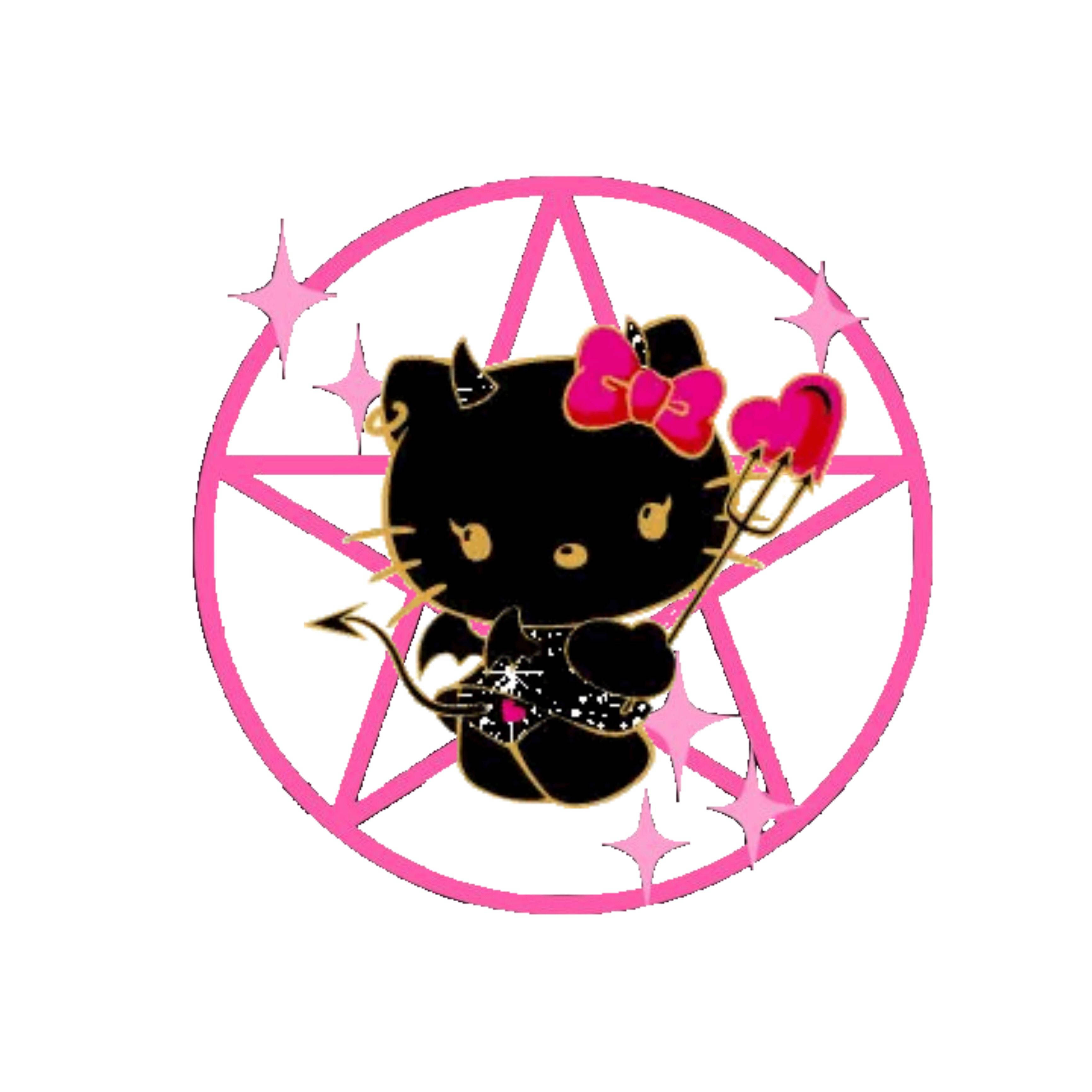 Чорна Hello Kitty на Хелловін із зіркою Шпалери
