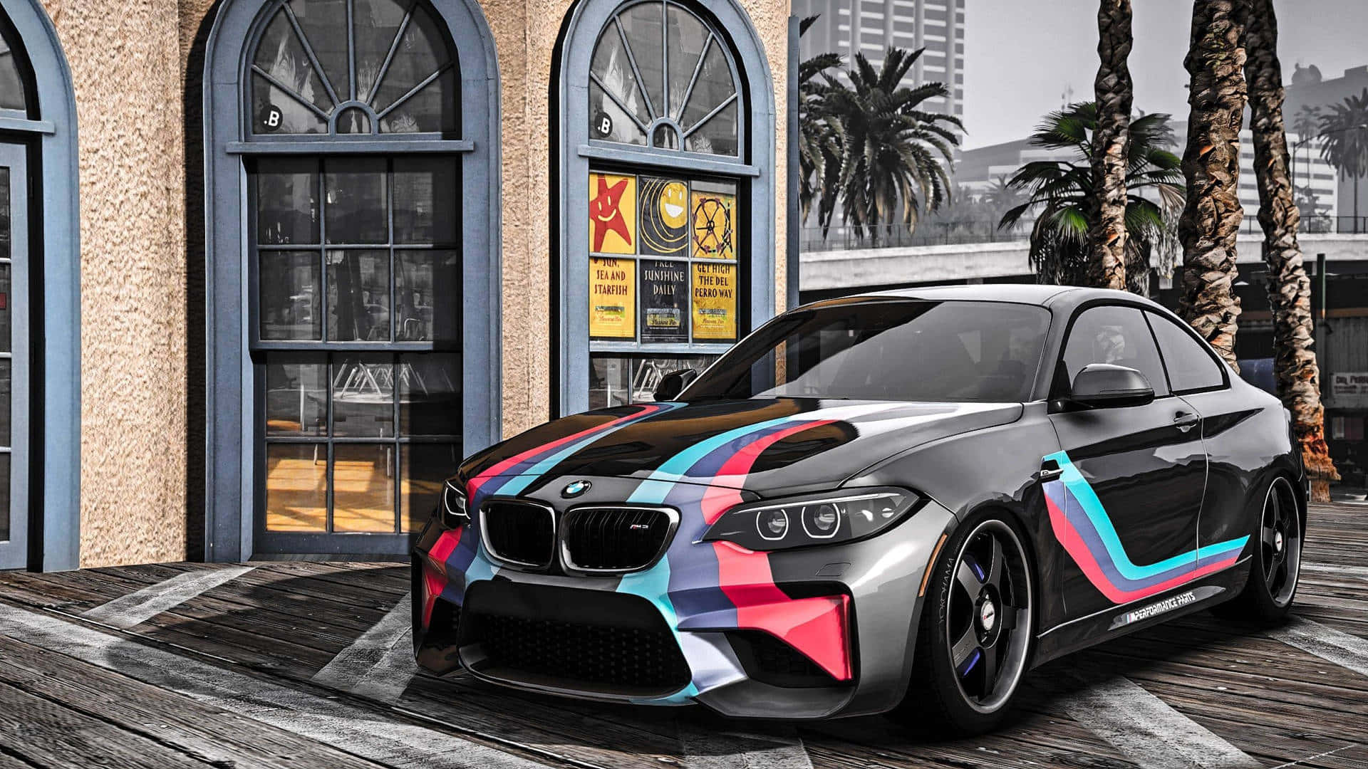 Чорний BMW M2 1920x1080 фон серії M Шпалери