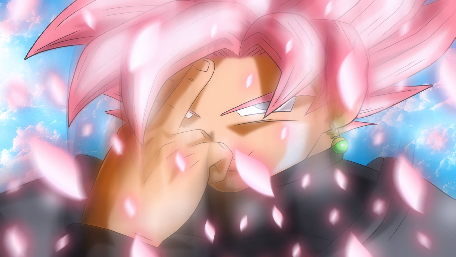 Чорний Гоку з яскраво-рожевим волоссям — Dragon ball z GIF Шпалери