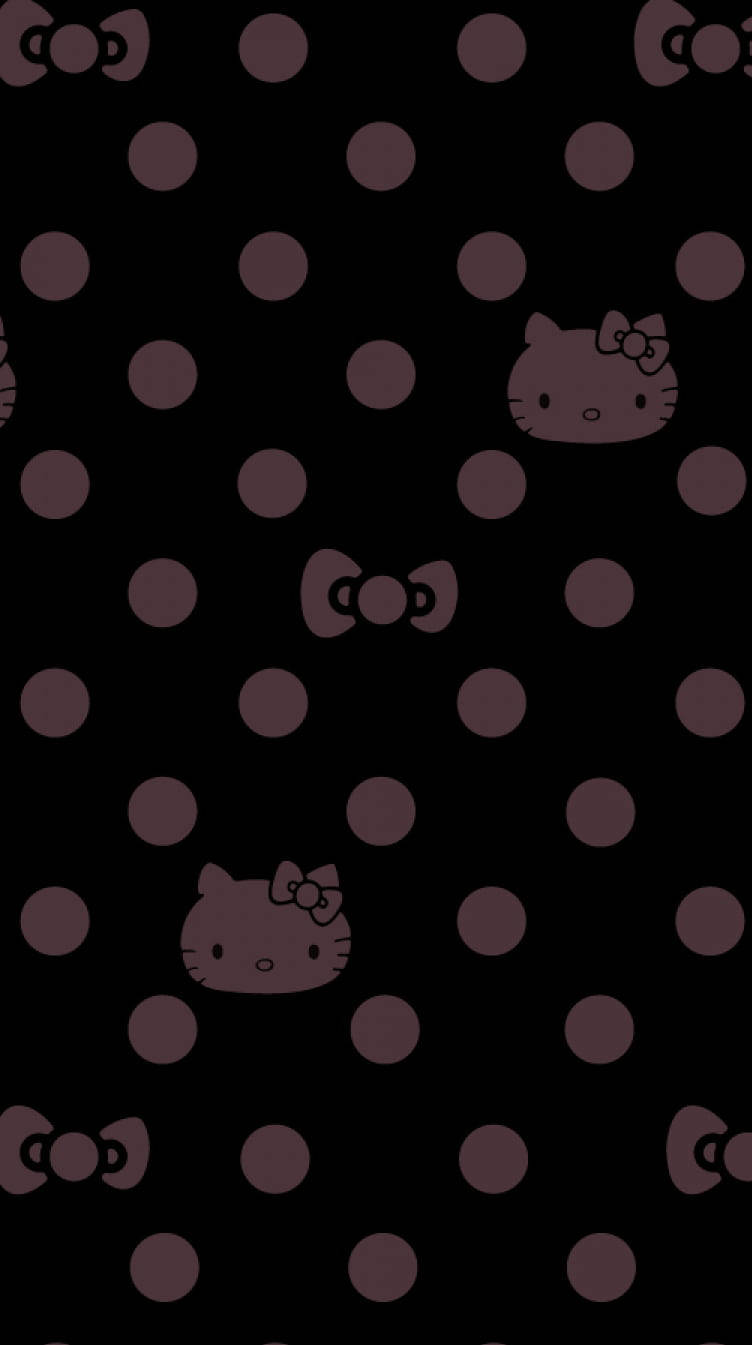 Чорні та фіолетові крапки Hello Kitty Шпалери