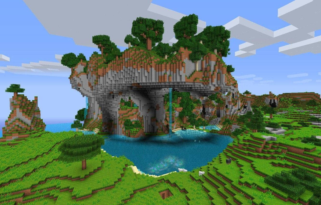 Чудовий ліс на висоті в Minecraft Шпалери