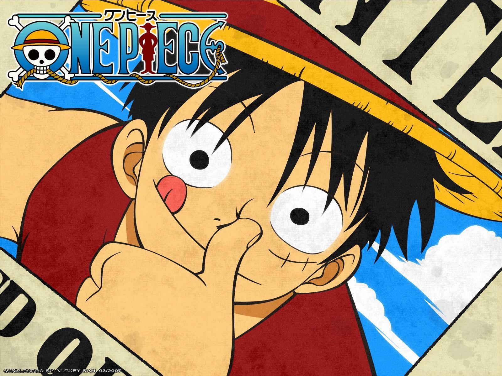 Шалена листівка Луффі One Piece для робочого столу Шпалери