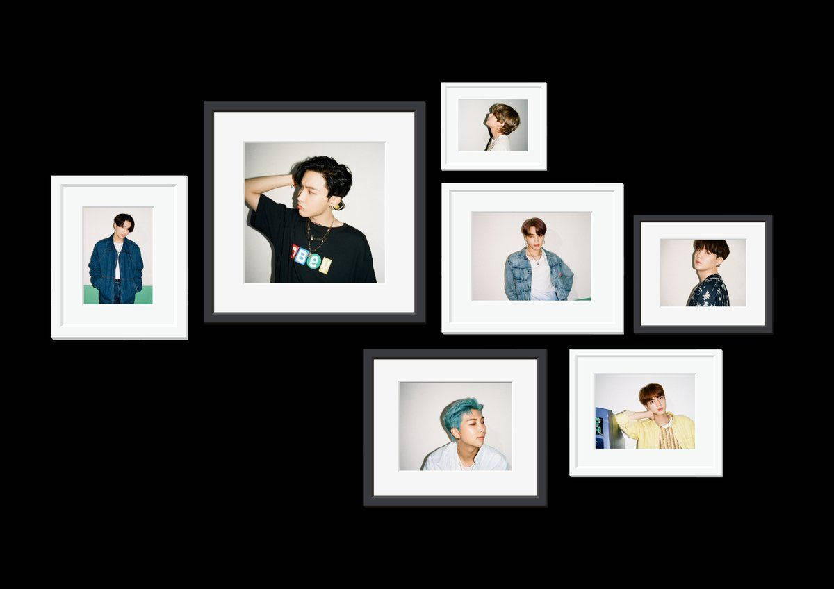 Шпалери BTS на робочий стіл у стилі Polaroid Шпалери