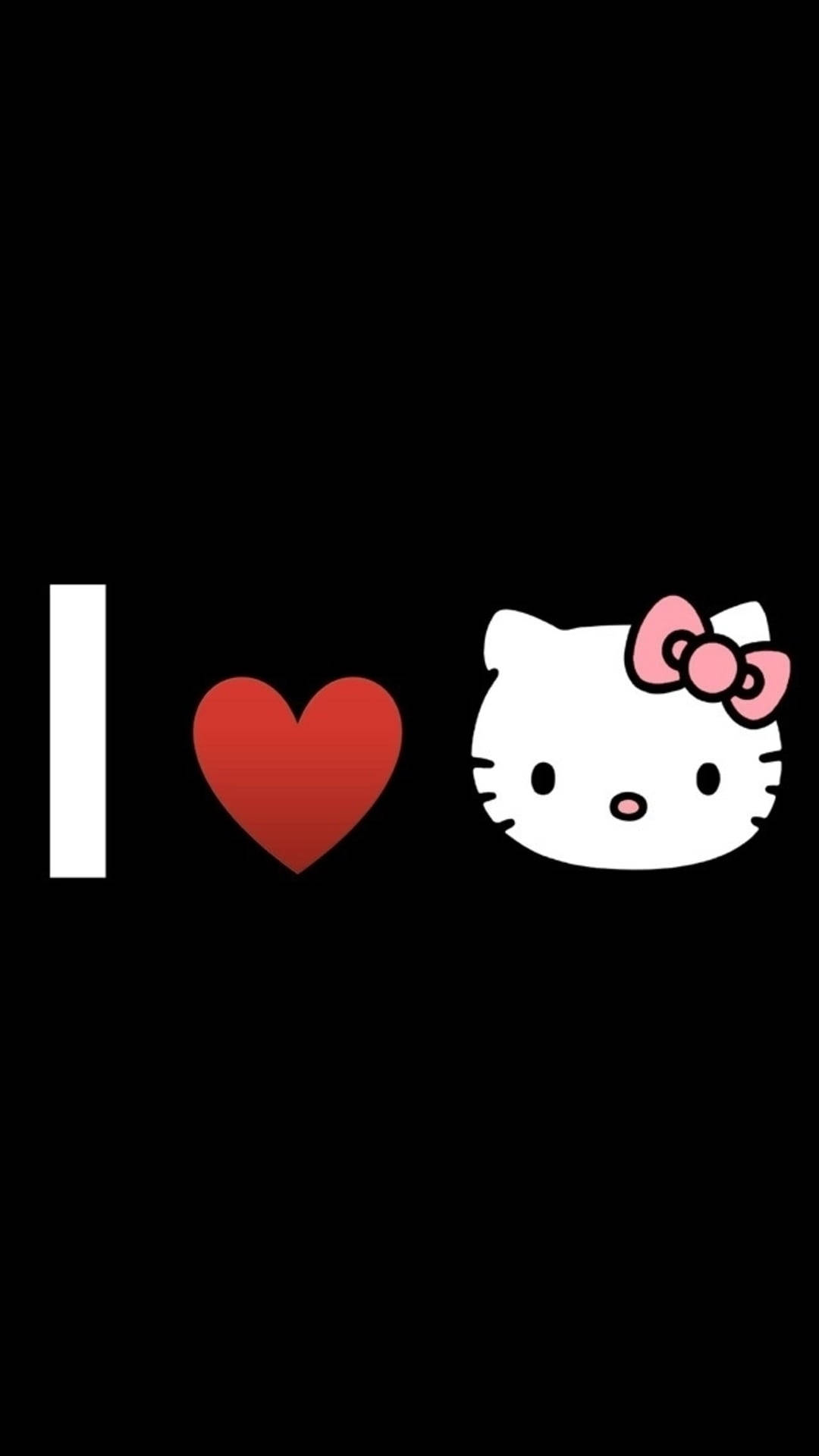 Я люблю чорну Hello Kitty Шпалери