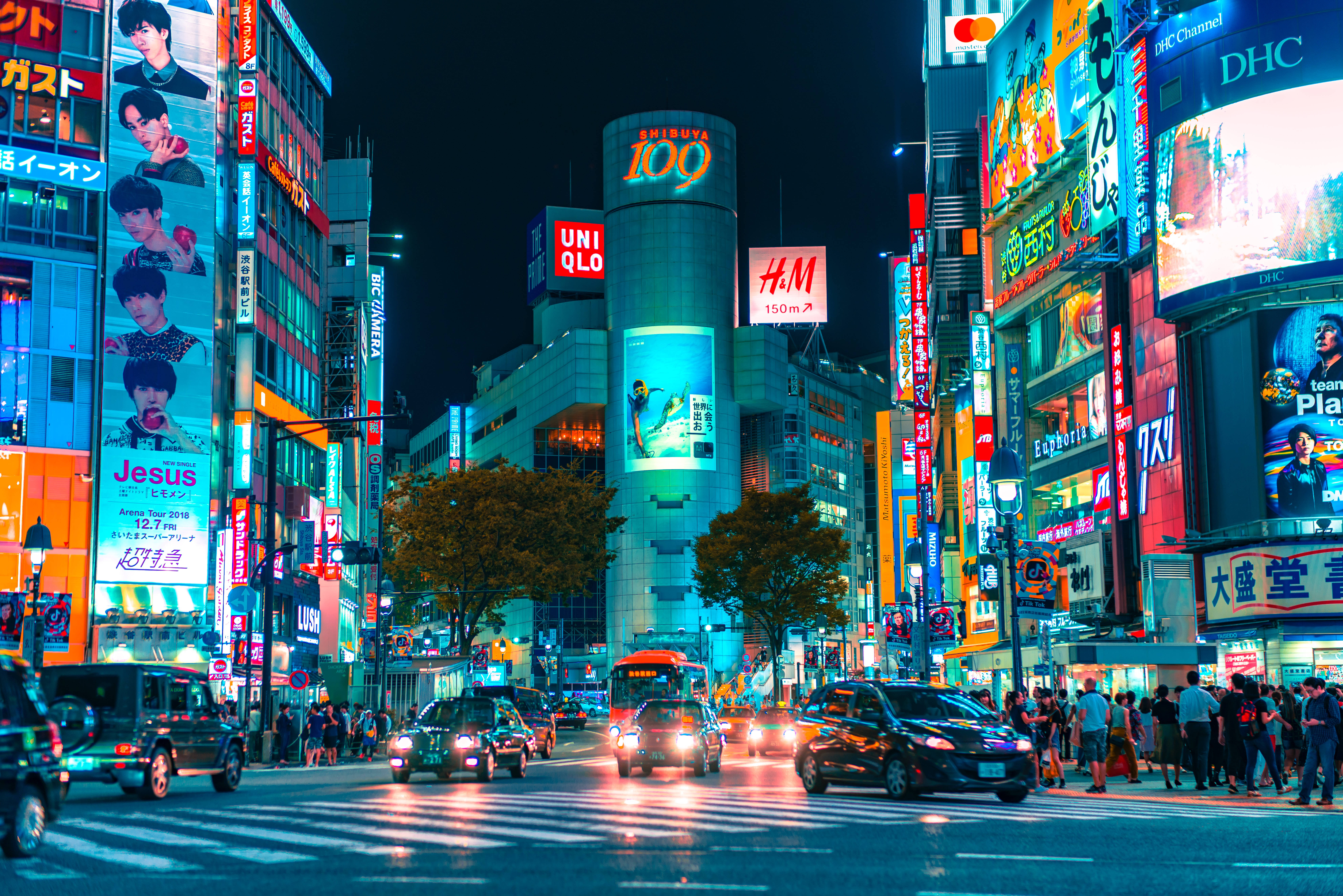 Японська HD Shibuya109 Токійський торговий центр Шпалери