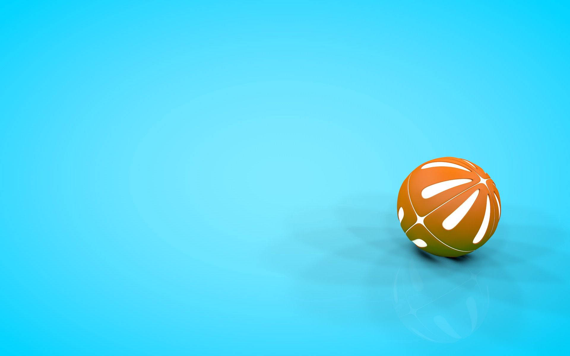 3D помаранчевий та білий пляжний м'яч шпалери