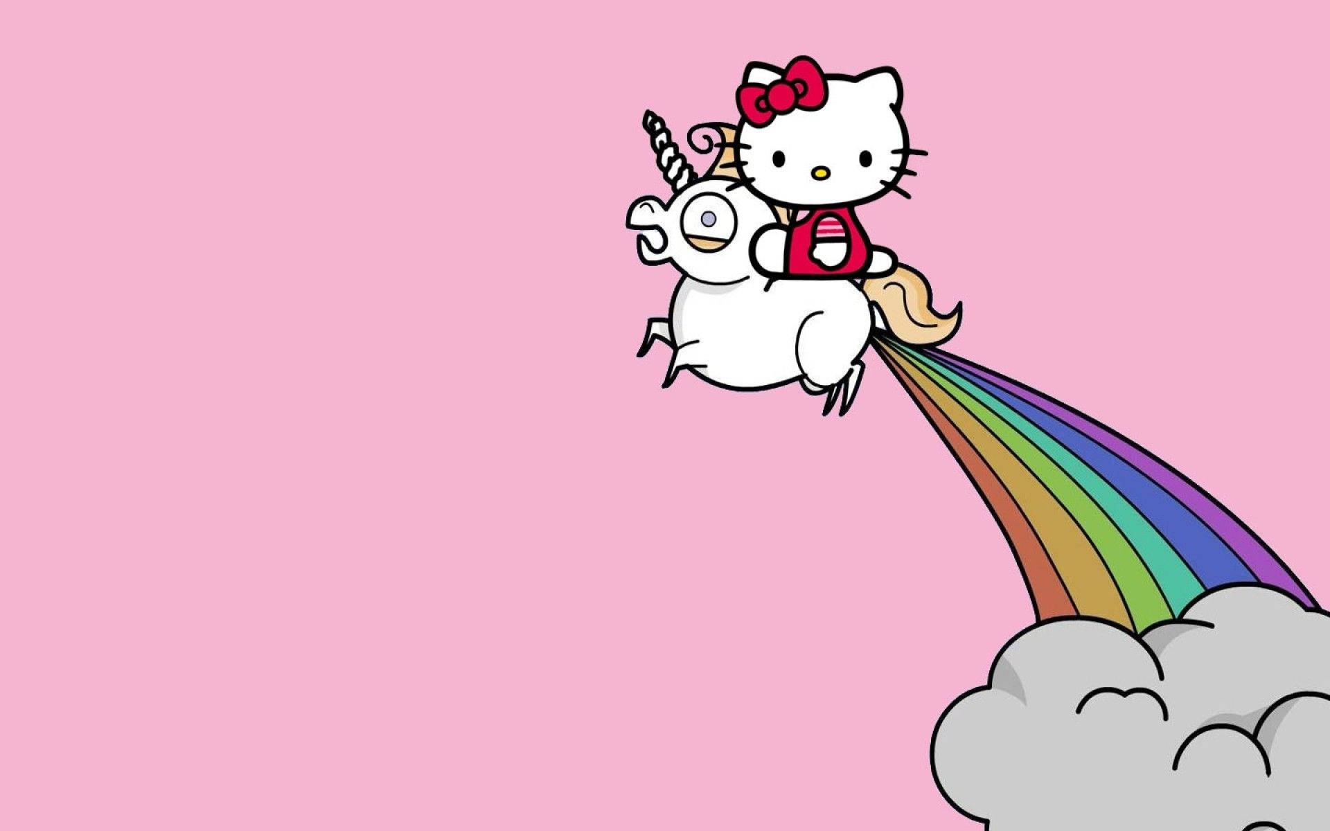 Єдиноріг в естетиці Hello Kitty Шпалери