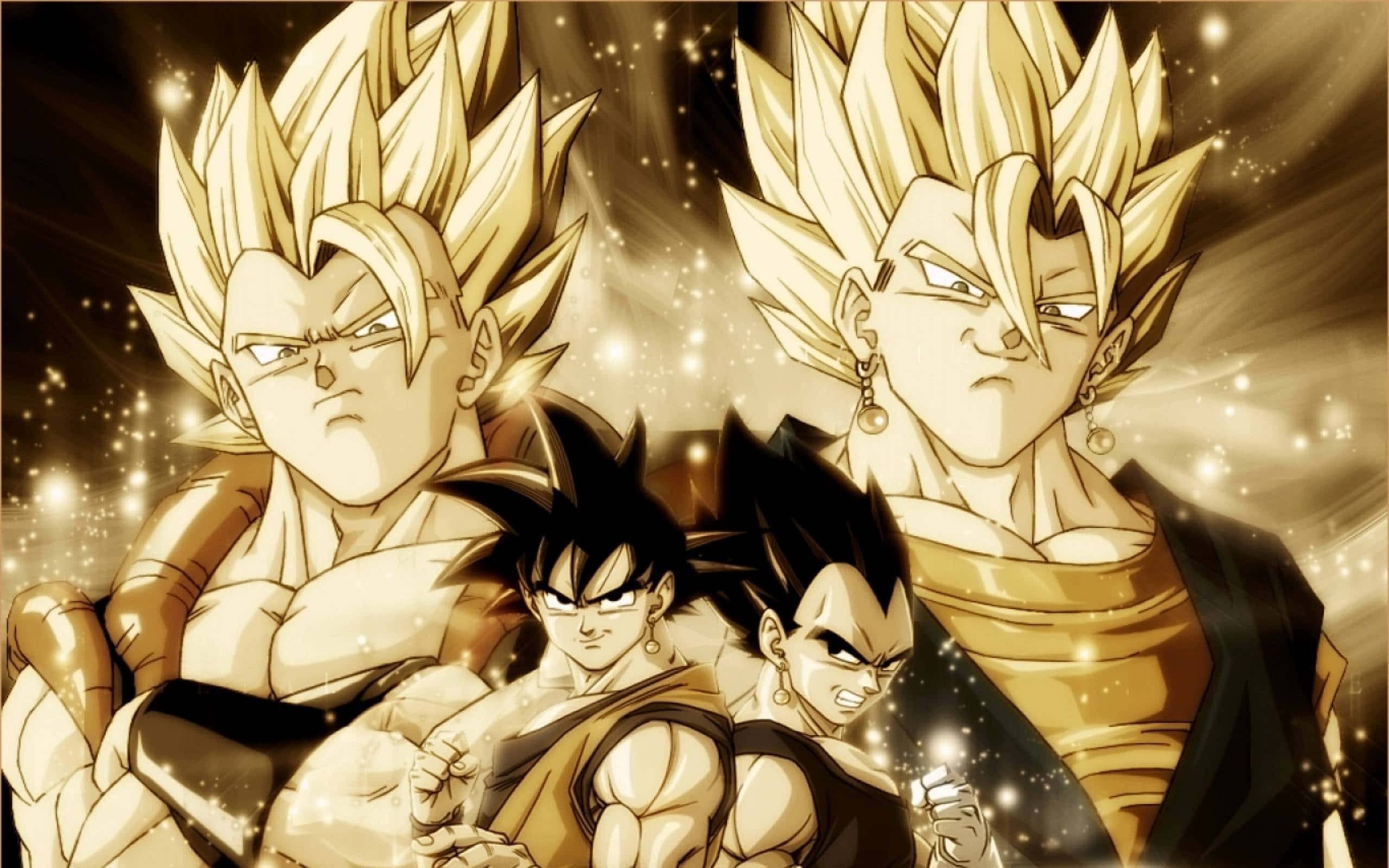 Інтенсивна битва Ґоку та Вегети в Dragon Ball Z Шпалери