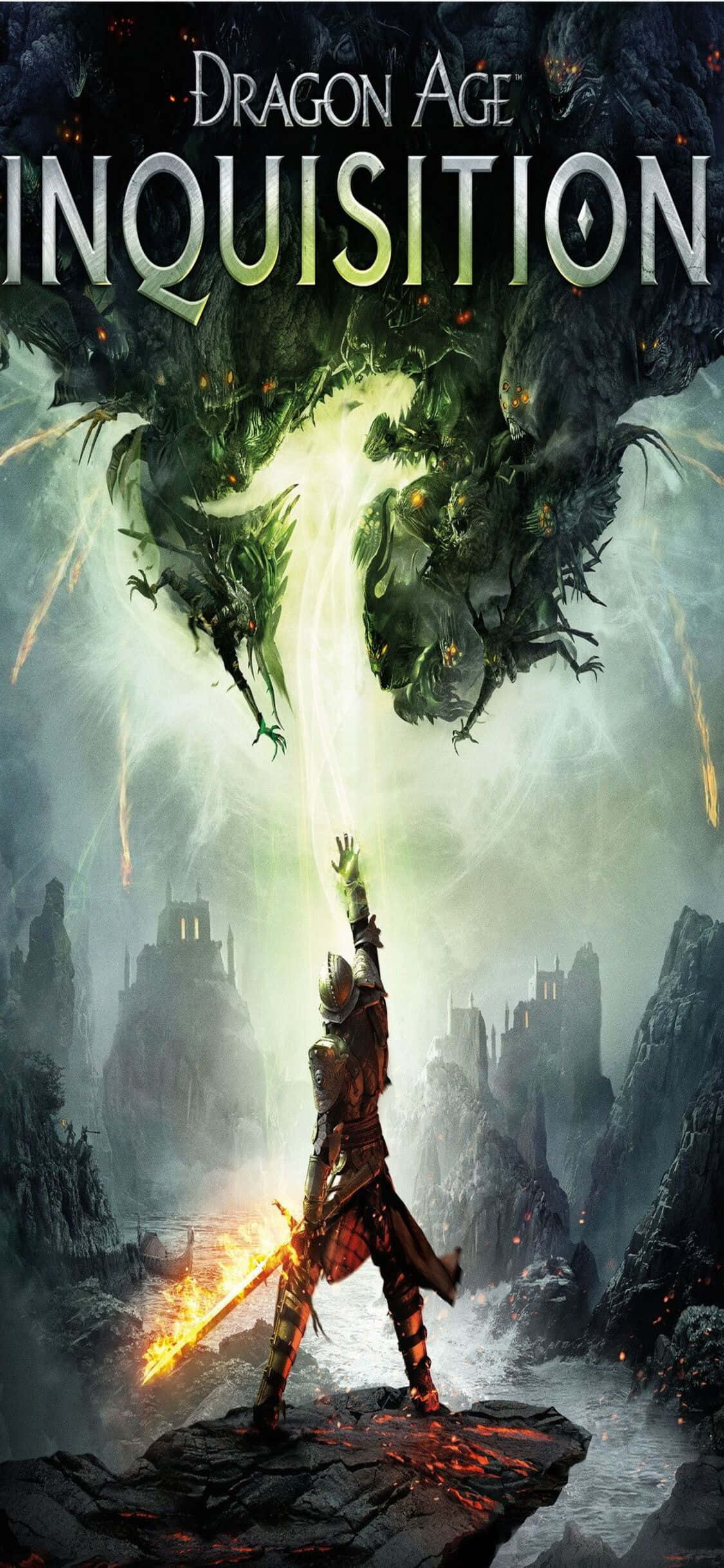 Интенсивный геймплей на вашем iPhone Xs с Dragon Age Inquisition Шпалери