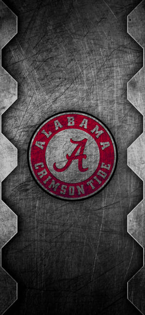 Обои Alabama Crimson Tide в стиле царапанного металла — iPhone 13 Mini Шпалери