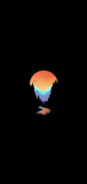 Amoled Горные потоки — iPhone 16 Pro Шпалери