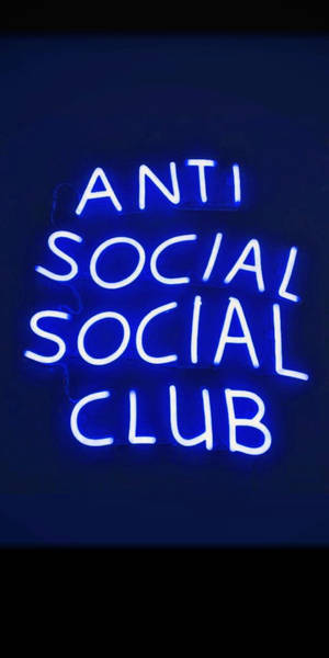 Anti Social Social Club синий неон — 18:9 Шпалери
