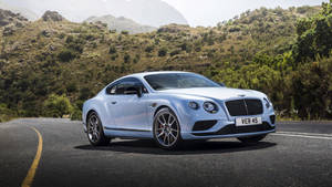 Превью обои bentley, continental, gt, білий, вид збоку, дорога — iMac Шпалери