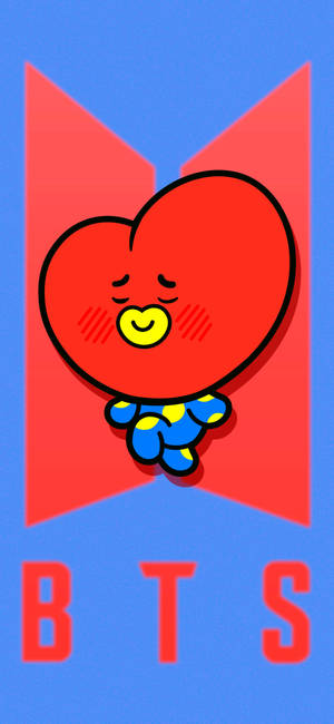 Обои BT21 Тата на логотипе BTS — iPhone 14 Plus Шпалери