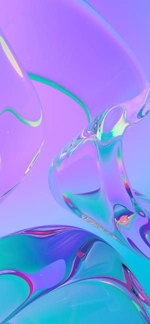 Close-Up Violet Liquid Surface Mobile 3D — Galaxy S26 Шпалери