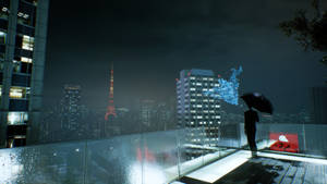 Обои Ghostwire Tokyo Прогулка по балкону