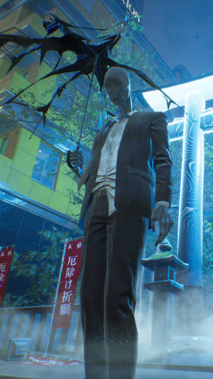 Обої Ghostwire Tokyo Дощовий ходок