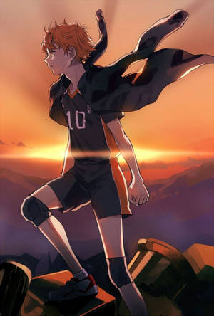 Haikyuu 4K Хината закат — Xiaomi Pad 9 Pro Max Шпалери