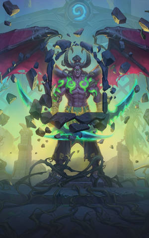 Hearthstone Phone Illidan Stormrage Casting Spells Rocks — RedMagic Astra Шпалери