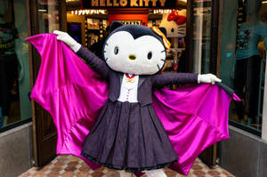 Шпалери Hello Kitty у вигляді кажана на Геловін у натуральну величину — Hello Kitty Хелловін Шпалери