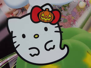 Шпалери Hello Kitty Хелловін Білий Привид — Hello Kitty Хелловін Шпалери