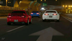 JDM авто на дороге ночью